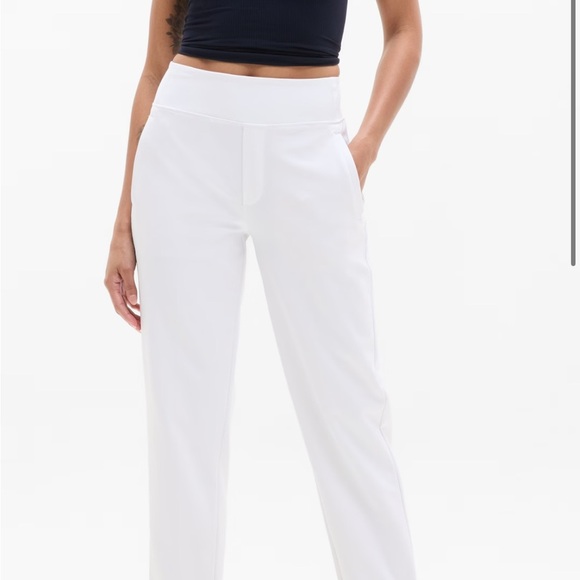 Athleta Endless Pant Bright White High Rise Recycled Wrinkle Resistant Sz 10 NEW - Picture 10 of 14